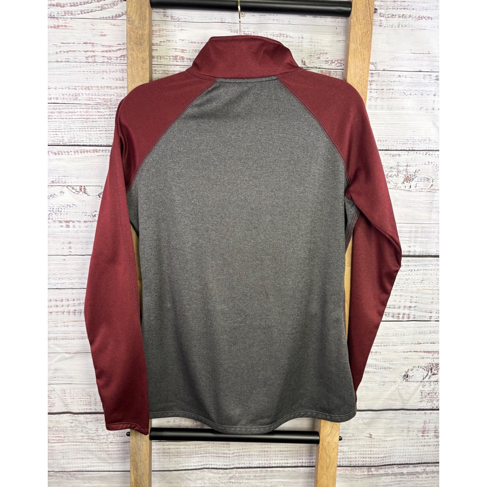 Texas A&M Aggies Women's Quarter Zip Pullover Maroon Grey Fleece Medium/Large - Picture 2 of 8